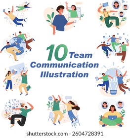 Communication and Collaboration Team Illustration Pack