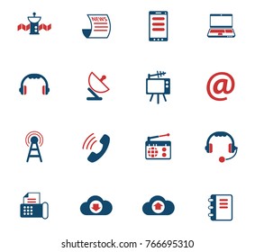 communication color vector icons for web and user interface design