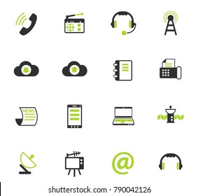 communication color vector icons for web and user interface design