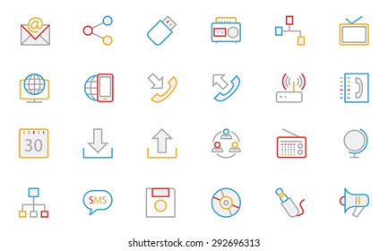 
Communication Colored Outline Vector Icons 2

