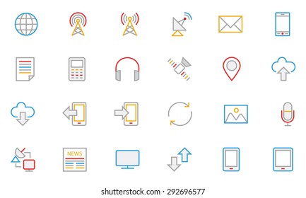 
Communication Colored Outline Vector Icons 1
