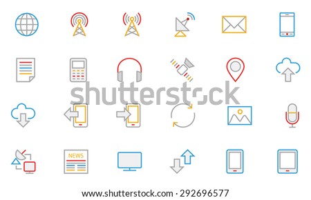
Communication Colored Outline Vector Icons 1
