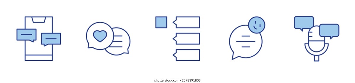 communication, comments, conversation, chat. Messaging Icon vector illustration. Line Duotone style. Editable stroke.