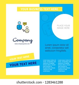 Communication Company Brochure Template. Vector Busienss Template