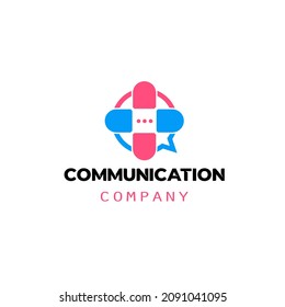 Communication Company Illustration Logo Design Stock Vector (Royalty ...