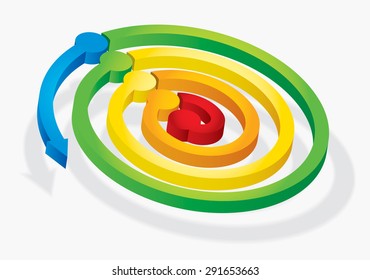 Communication concept, abstract icon with arrow and spiral