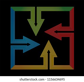 Communication concept with arrows - template with copy space area