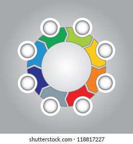 Communication concept with arrows - template with copy space area
