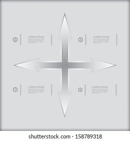 Communication concept with arrows - template with copy space area