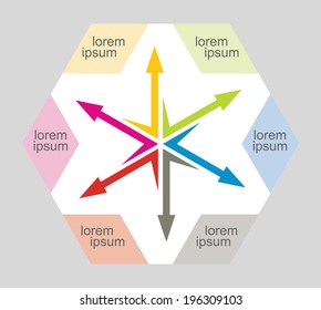 Communication concept with arrows - template with copy space area