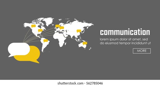 Communication concept banner. Web vector illustration infographic template