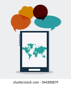 Communication concept with bubbles chat design, vector illustration 10 eps graphic.
