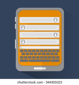 Communication concept with bubbles chat design, vector illustration 10 eps graphic.