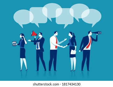 Communication concept. Business team characters vector illustration.