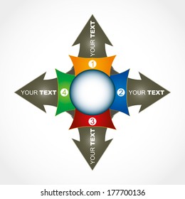 Communication concept - business template with arrows and copy space area