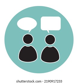 communication concept, chat, talking icon, conversation sign, isolated symbol on white background