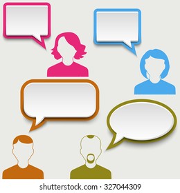Communication concept with colorful bubbles