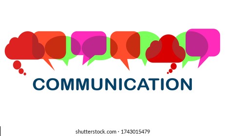 Communication Concept Colorful Interactive Speech Bubbles Stock Vector ...