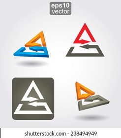Communication concept, different abstract arrows icon set