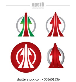 Communication concept, different abstract arrows icon set