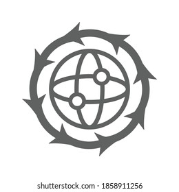 Concepto de comunicación, icono web de dominio. Gráficos vectoriales grises