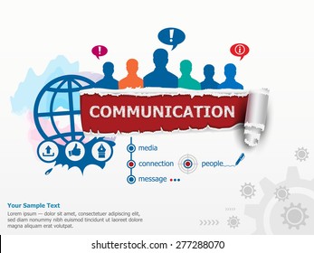 Concepto de comunicación y grupo de personas. Conjunto de conceptos de diseño plano para empresas, consultoría, finanzas, gestión, carrera, recursos humanos.  