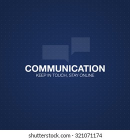 Communication concept in HUD style. The word "communication" HUD design with speech. Absrtract vector illustration. For infographic elements, futuristic user interface HUD 