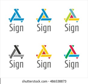 Communication concept - icon template with color shapes
