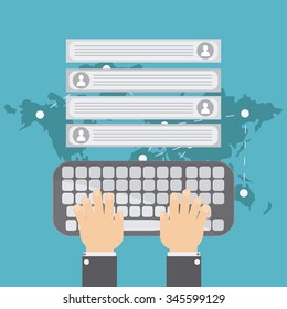 Communication concept with icons  design, vector illustration 10 eps graphic.