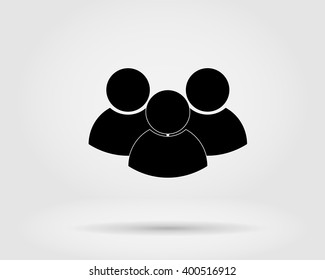 Communication concept. Illustration of crowd of people - icon silhouettes vector. Social icon. Flat style design