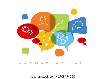 Communication concept illustration with icons