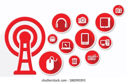 Communication concept on white background,vector