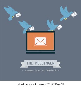 communication concept, pigeon send data