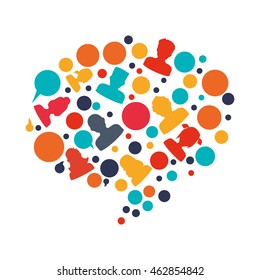 Communication concept represented by bubble with avatar people icon. Isolated and flat illustration
