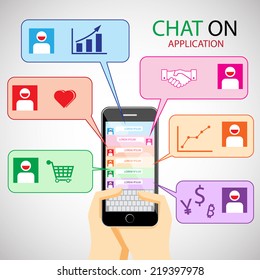 communication concept with smartphone. infographic and icon. Chat concept. infographic element. Chat and Communication icon