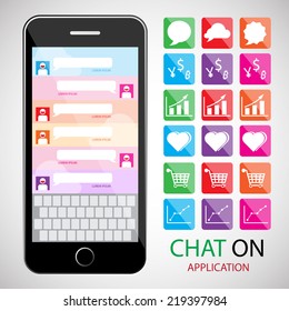 communication concept with smartphone. infographic and icon. Chat concept. infographic element / Chat and Communication icon