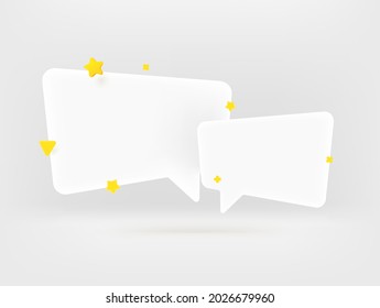 Communication concept. Speech ballons with golden stars
