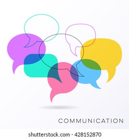 Communication concept with speech bubbles vector illustration
