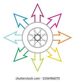 Communication concept -  template with color arrows