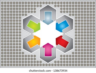 Communication concept - template with direction arrows