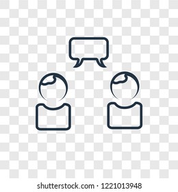 Communication concept vector linear icon isolated on transparent background, Communication concept transparency concept in outline style