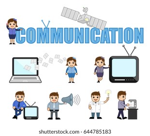 Communication Conceptual Cartoon Vectors