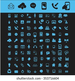 Communication, connect,  business talking, calling, chat, phone, message, contact, technology, gadget, telephone, connection, technology, mobile icons, signs vector set
