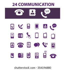 Communication, connect,  business talking, calling, chat, phone, message, contact, technology, gadget, telephone, connection, technology, mobile icons, signs vector set
