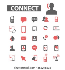 Communication, connect,  business talking, calling, chat, phone, message, contact, technology, gadget, telephone, connection, technology, mobile icons, signs vector set
