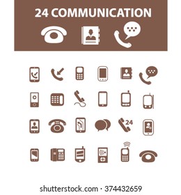 Communication, connect,  business talking, calling, chat, phone, message, contact, technology, gadget, telephone, connection, technology, mobile icons, signs vector set
