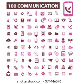 Comunicación, conexión, negocios hablando, llamadas, chat, teléfono, mensaje, contacto, tecnología, gadget, teléfono, conexión, tecnología, iconos móviles, conjunto de señales vectoriales
