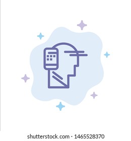 Communication, Connected, Human, Mobile, Mobility Blue Icon on Abstract Cloud Background. Vector Icon Template background