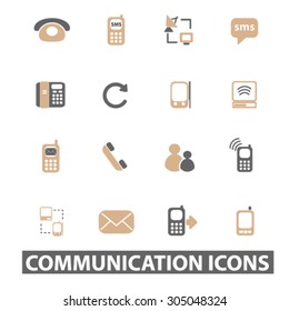 communication, connection, call service flat icons, signs, illustration concept, vector