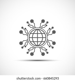 Communication and connection element. Futuristic technology sign.
